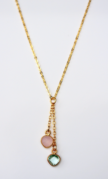 Personalisierbare Kette Geburtsstein Sterling Silber / Personalisiertes Geschenk / Geschenk für Sie / Edelstein Kette gold / Geburtstag Schmuck